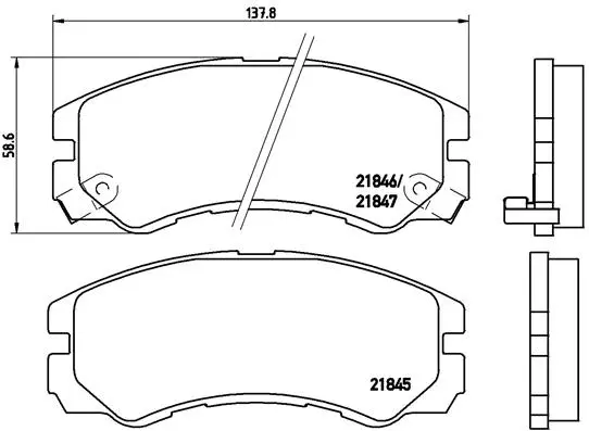 Diskinių stabdžių trinkelių rinkinys BREMBO P 59 020
