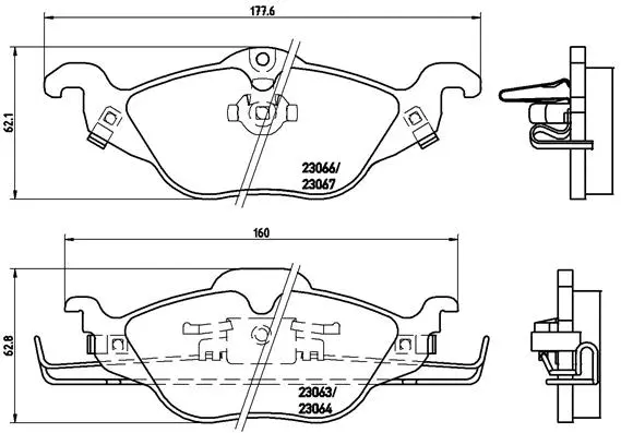 Diskinių stabdžių trinkelių rinkinys BREMBO P 59 030