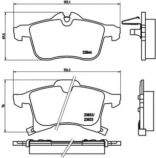 Diskinių stabdžių trinkelių rinkinys BREMBO P 59 045