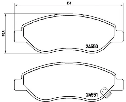 Diskinių stabdžių trinkelių rinkinys BREMBO P 59 053