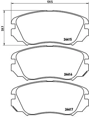 Diskinių stabdžių trinkelių rinkinys BREMBO P 59 054X