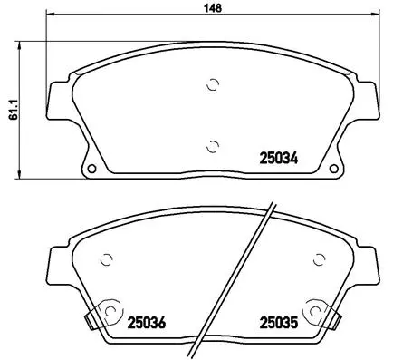 Diskinių stabdžių trinkelių rinkinys BREMBO P 59 077X