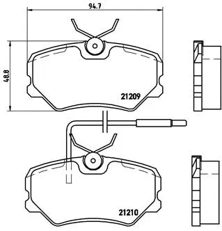 Diskinių stabdžių trinkelių rinkinys BREMBO P 61 035