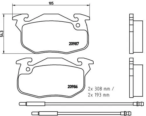 Diskinių stabdžių trinkelių rinkinys BREMBO P 61 044
