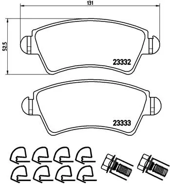 Diskinių stabdžių trinkelių rinkinys BREMBO P 61 067
