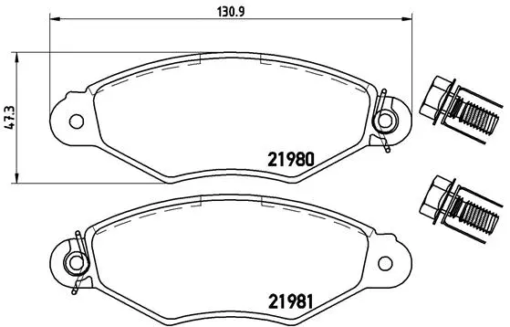 Diskinių stabdžių trinkelių rinkinys BREMBO P 61 098