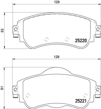Diskinių stabdžių trinkelių rinkinys BREMBO P 61 105