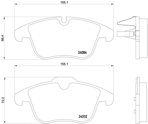 Diskinių stabdžių trinkelių rinkinys BREMBO P 61 106