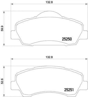 Diskinių stabdžių trinkelių rinkinys BREMBO P 61 113