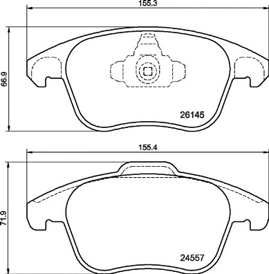 Diskinių stabdžių trinkelių rinkinys BREMBO P 61 136