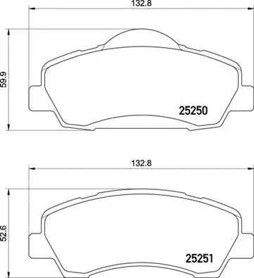 Diskinių stabdžių trinkelių rinkinys BREMBO P 61 138