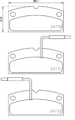 Diskinių stabdžių trinkelių rinkinys BREMBO P 62 001