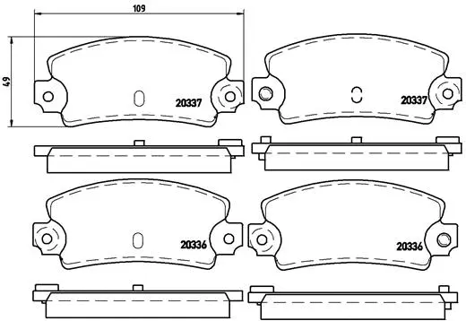 Diskinių stabdžių trinkelių rinkinys BREMBO P 68 002