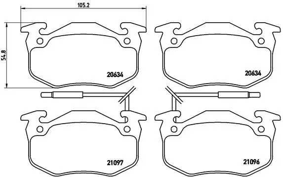 Diskinių stabdžių trinkelių rinkinys BREMBO P 68 015