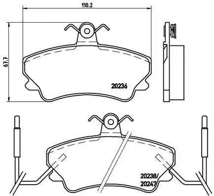 Diskinių stabdžių trinkelių rinkinys BREMBO P 68 019