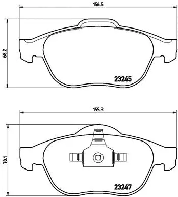 Diskinių stabdžių trinkelių rinkinys BREMBO P 68 030