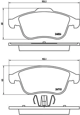 Diskinių stabdžių trinkelių rinkinys BREMBO P 68 047X