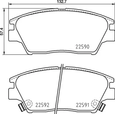Diskinių stabdžių trinkelių rinkinys BREMBO P 77 001