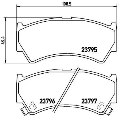 Diskinių stabdžių trinkelių rinkinys BREMBO P 79 013