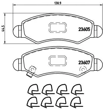 Diskinių stabdžių trinkelių rinkinys BREMBO P 79 015