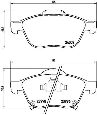Diskinių stabdžių trinkelių rinkinys BREMBO P 83 043