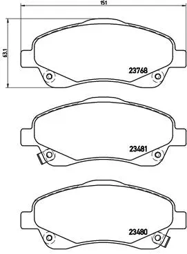 Diskinių stabdžių trinkelių rinkinys BREMBO P 83 046