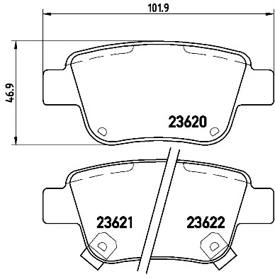 Diskinių stabdžių trinkelių rinkinys BREMBO P 83 047
