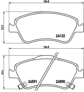 Diskinių stabdžių trinkelių rinkinys BREMBO P 83 079