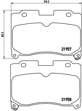 Diskinių stabdžių trinkelių rinkinys BREMBO P 83 090
