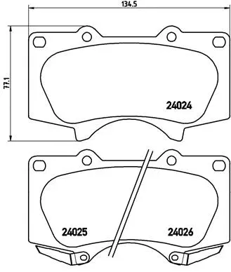Diskinių stabdžių trinkelių rinkinys BREMBO P 83 102X