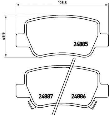 Diskinių stabdžių trinkelių rinkinys BREMBO P 83 112