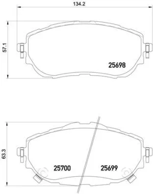 Diskinių stabdžių trinkelių rinkinys BREMBO P 83 150