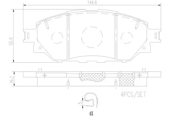 Diskinių stabdžių trinkelių rinkinys BREMBO P 83 167