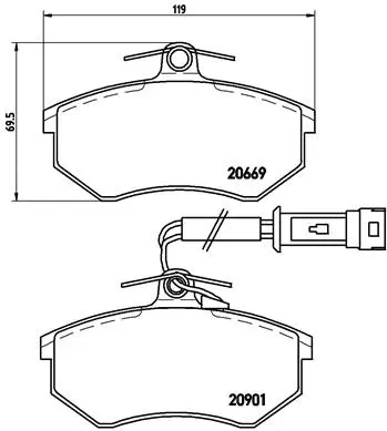 Diskinių stabdžių trinkelių rinkinys BREMBO P 85 016