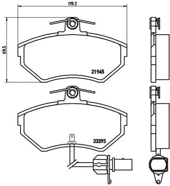 Diskinių stabdžių trinkelių rinkinys BREMBO P 85 044