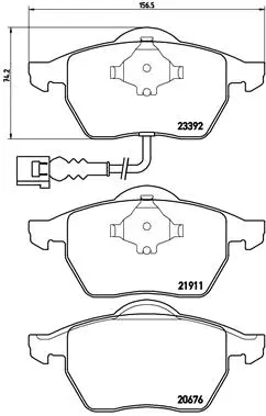 Diskinių stabdžių trinkelių rinkinys BREMBO P 85 045