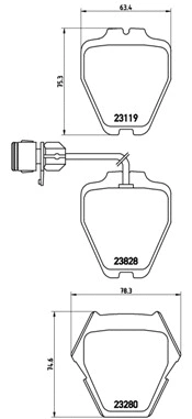 Diskinių stabdžių trinkelių rinkinys BREMBO P 85 054