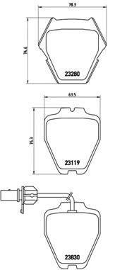 Diskinių stabdžių trinkelių rinkinys BREMBO P 85 067