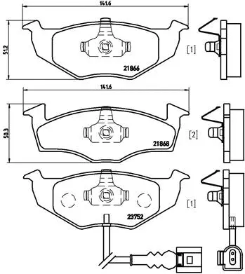 Diskinių stabdžių trinkelių rinkinys BREMBO P 85 071