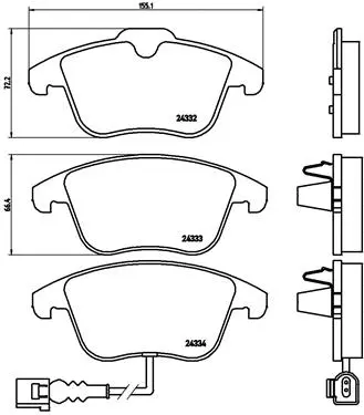 Diskinių stabdžių trinkelių rinkinys BREMBO P 85 112X