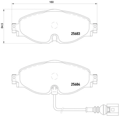 Diskinių stabdžių trinkelių rinkinys BREMBO P 85 126X
