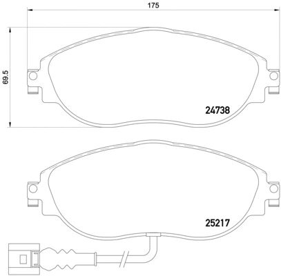 Diskinių stabdžių trinkelių rinkinys BREMBO P 85 131