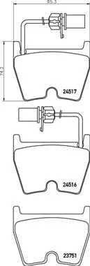 Diskinių stabdžių trinkelių rinkinys BREMBO P 85 132