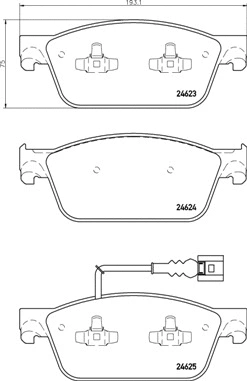 Diskinių stabdžių trinkelių rinkinys BREMBO P 85 141