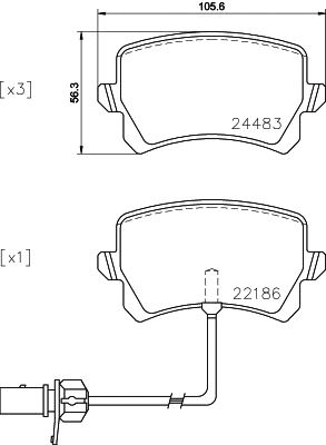 Diskinių stabdžių trinkelių rinkinys BREMBO P 85 142