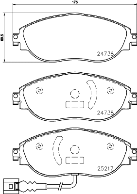 Diskinių stabdžių trinkelių rinkinys BREMBO P 85 144X