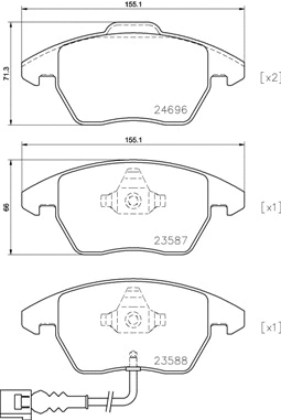 Diskinių stabdžių trinkelių rinkinys BREMBO P 85 146X
