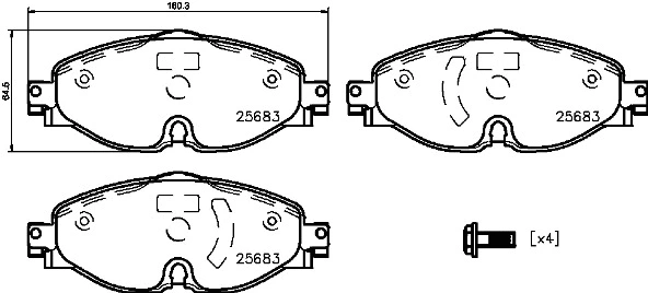Diskinių stabdžių trinkelių rinkinys BREMBO P 85 147