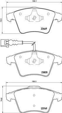 Diskinių stabdžių trinkelių rinkinys BREMBO P 85 149