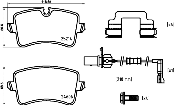 Diskinių stabdžių trinkelių rinkinys BREMBO P 85 150X